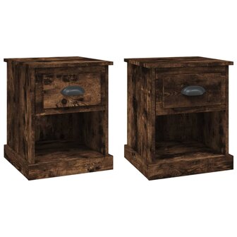 Nachtkastjes 2 st 39x39x47,5 cm bewerkt hout gerookt eikenkleur 8720845790295 2