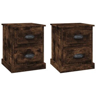 Nachtkastjes 2 st 39x39x47,5 cm bewerkt hout gerookt eikenkleur 8720845790455 2