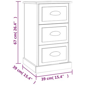 Nachtkastje 39x39x67 cm bewerkt hout betongrijs 8720845790547 10