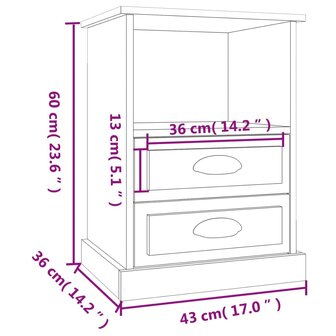 Nachtkastje 43x36x60 cm gerookt eikenkleurig 8720845792282 10