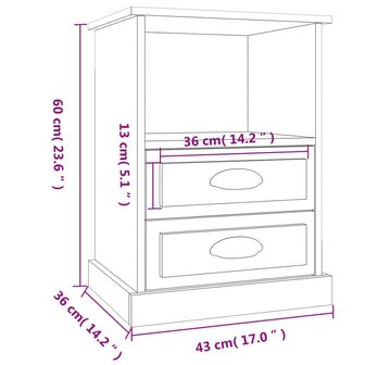 Nachtkastjes 2 st 43x36x60 cm bewerkt hout bruin eikenkleur 8720845792336 11