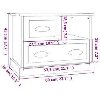 Nachtkastje 60x39x45 cm wit 8720845792503 11