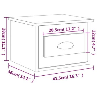 Nachtkastjes 2 st wandgemonteerd 41,5x36x28 cm zwart 8720845792695 11