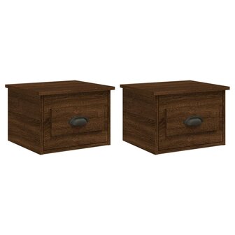 Nachtkastjes 2 st wandgemonteerd 41,5x36x28 cm bruin eikenkleur 8720845792817 2