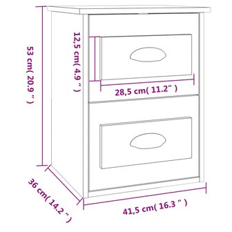 Nachtkastje wandgemonteerd 41,5x36x53 cm zwart 8720845792848 11