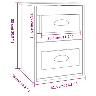 Nachtkastje wandgemonteerd 41,5x36x53 cm gerookt eikenkleurig 8720845792923 11