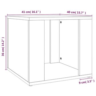 Nachtkastje 41x40x36 cm bewerkt hout betongrijs 8720845667139 8