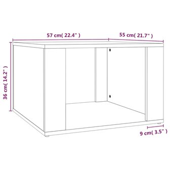 Nachtkastje 57x55x36 cm bewerkt hout hoogglans wit 8720845667191 8