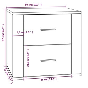 Nachtkastje 50x39x47 cm hoogglans wit 8720287221500 10