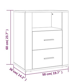 Nachtkastje 50x36x60 cm bewerkt hout wit 8720287221722 10