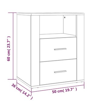 Nachtkastje 50x36x60 cm bewerkt hout betongrijs 8720287221760 10