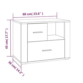 Nachtkastje 60x36x45 cm bewerkt hout zwart 8720287221814 11