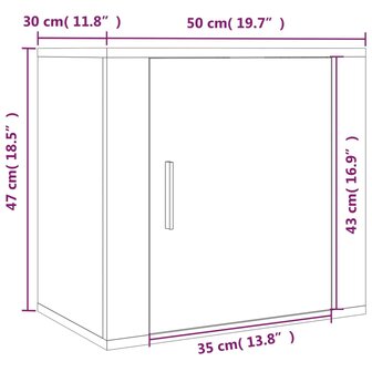 Nachtkastje wandgemonteerd 50x30x47 cm zwart 8720287222705 11