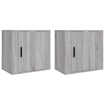 Nachtkastjes 2 st wandgemonteerd 50x30x47 cm grijs sonoma eiken 8720287222811 2