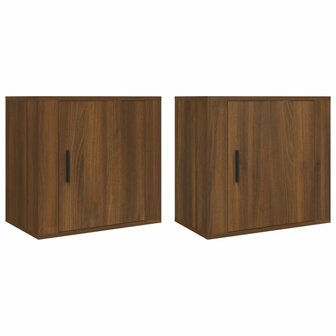 Nachtkastjes 2 st wandgemonteerd 50x30x47 cm bruin eikenkleur 8720287222835 2