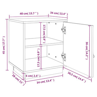 Nachtkastjes 2 st 40x34x45 cm massief grenenhout wit 8720287203636 10