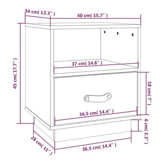 Nachtkastje 40x34x45 cm massief grenenhout grijs 8720287203841 10