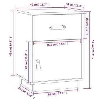 Nachtkastjes 2 st 40x34x55 cm massief grenenhout wit 8720287203933 11