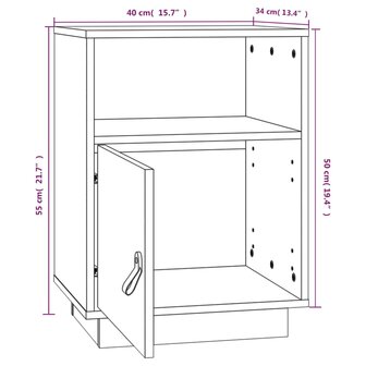 Nachtkastje 40x34x55 cm massief grenenhout wit 8720287204022 10