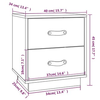 &nbsp; Nachtkastje 40x34x45 cm massief grenenhout wit 8720287204121 9