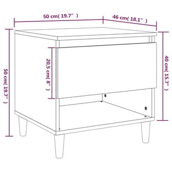 Nachtkastje 50x46x50 cm bewerkt hout wit 8720845668778 9