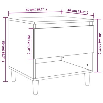 Nachtkastjes 2 st 50x46x50 cm bewerkt hout wit 8720845668785 9