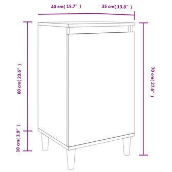 Nachtkastje 40x35x70 cm bewerkt hout wit 8720845737184 10