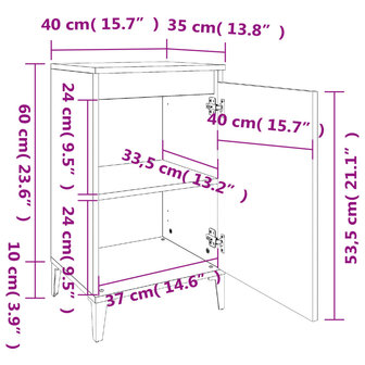 Nachtkastje 40x35x70 cm bewerkt hout wit 8720845737344 10