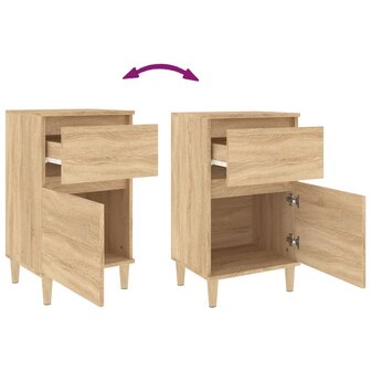 Nachtkastjes 2 st 40x35x70 cm bewerkt hout sonoma eikenkleurig 8720845737894 9