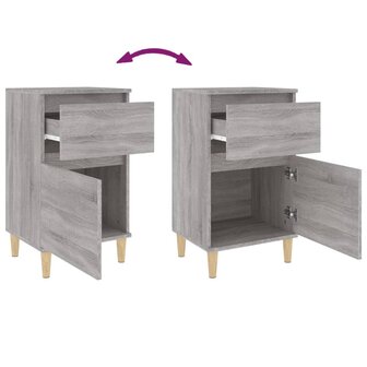 Nachtkastje 40x35x70 cm bewerkt hout grijs sonoma eikenkleurig 8720845737948 9