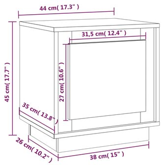 Nachtkastjes 2 st 44x35x45 cm bewerkt hout wit 8720845794194 11