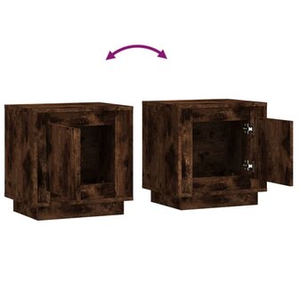 Nachtkastjes 2 st 44x35x45 cm bewerkt hout gerookt eikenkleurig 8720845794293 9