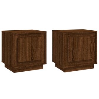 Nachtkastjes 2 st 44x35x45 cm bewerkt hout bruin eikenkleur 8720845794330 2