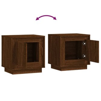 Nachtkastjes 2 st 44x35x45 cm bewerkt hout bruin eikenkleur 8720845794330 9