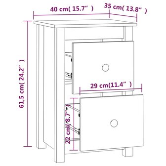 Nachtkastjes 2 st 40x35x61,5 cm massief grenenhout grijs 8720287190370 11