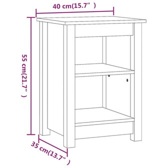 Nachtkastje 40x35x55 cm massief grenenhout wit 8720287190448 6