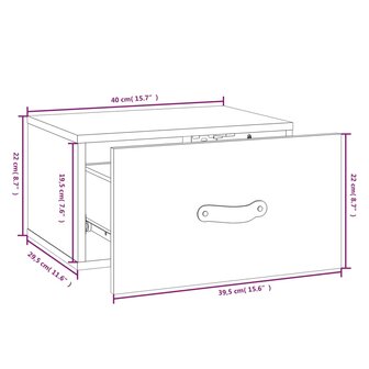 Nachtkastje wandgemonteerd 40x29,5x22 cm 8720845555504 9