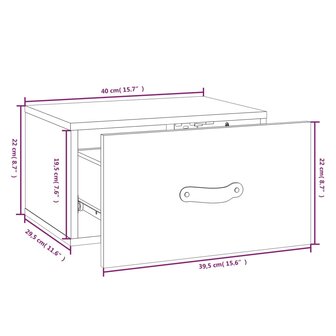 Nachtkastjes 2 st wandgemonteerd 40x29,5x22 cm wit 8720845555535 10