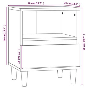 Nachtkastje 40x35x50 cm zwart 8720287225904 10