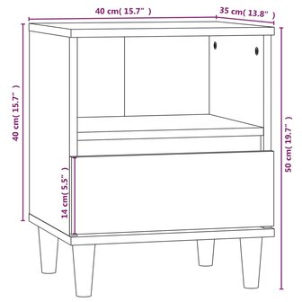 Nachtkastje 40x35x50 cm hoogglans wit 8720287225928 10