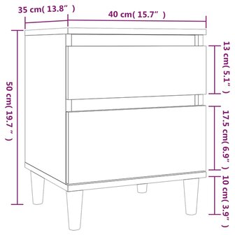 Nachtkastje 40x35x50 cm sonoma eikenkleurig 8720287226260 10