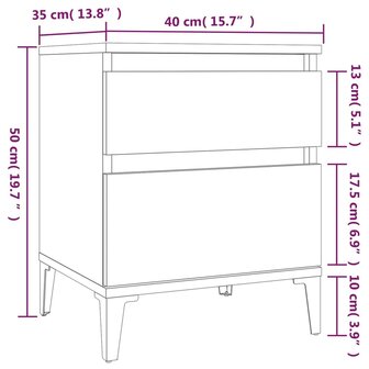 Nachtkastjes 2 st 40x35x50 cm bruin eikenkleur 8720287226512 11