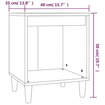 Nachtkastje 40x35x50 cm bewerkt hout zwart 8720287226543 8