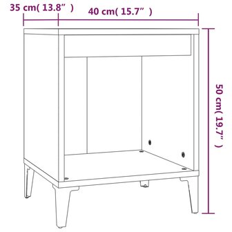 Nachtkastjes 2 st 40x35x50 cm wit 8720287226697 9