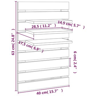 Nachtkastjes wandgemonteerd 2 st massief grenenhout grijs 8720845684839 10