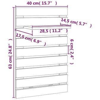 Nachtkastjes wandgemonteerd 2 st massief grenenhout zwart 8720845684907 10