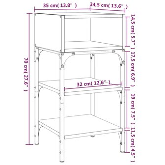 Nachtkastje 35x34,5x70 cm bewerkt hout sonoma eikenkleurig 8720845938444 9