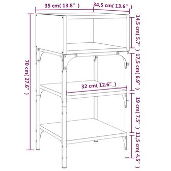 Nachtkastje 35x34,5x70 cm bewerkt hout grijs sonoma 8720845938482 9