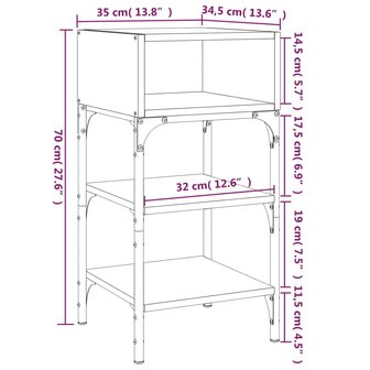 Nachtkastjes 2 st 35x34,5x70 cm bewerkt hout grijs sonoma eiken 8720845938499 10