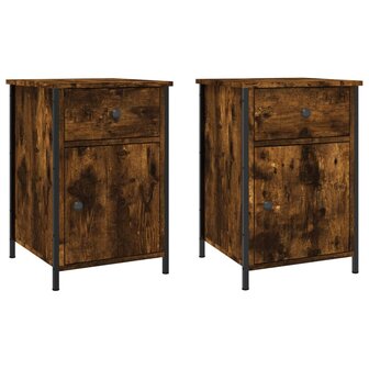 Nachtkastjes 2 st 40x42x60 cm bewerkt hout gerookt eikenkleurig 8720845938673 2